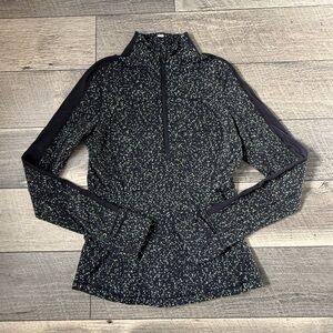 lululemon athletica Black Speckled Half-Zip Pullover